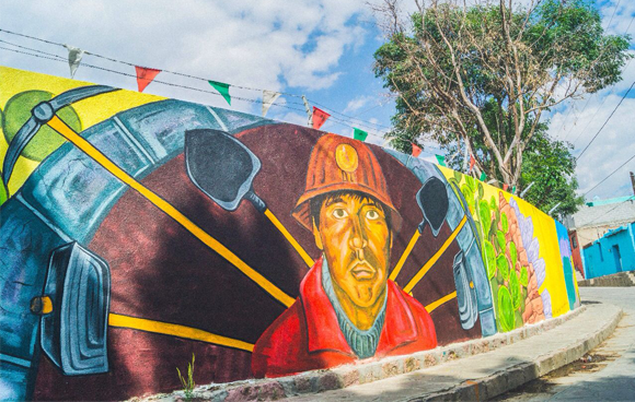 proud mural of silver miner